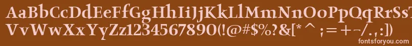 Шрифт ObeliskmditcTt – розовые шрифты на коричневом фоне