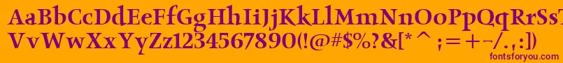 ObeliskmditcTt Font – Purple Fonts on Orange Background