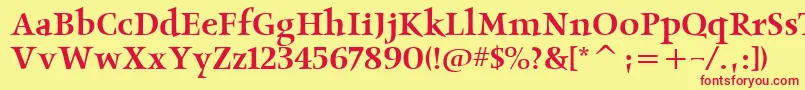 ObeliskmditcTt Font – Red Fonts on Yellow Background