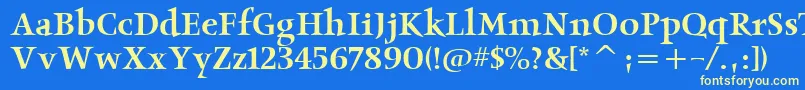 ObeliskmditcTt Font – Yellow Fonts on Blue Background