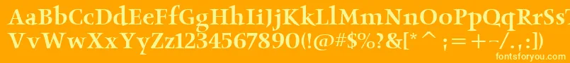 ObeliskmditcTt-Schriftart – Gelbe Schriften auf orangefarbenem Hintergrund