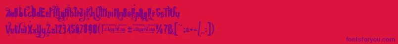 Rebel Pixy Stars   Free Font – Purple Fonts on Red Background