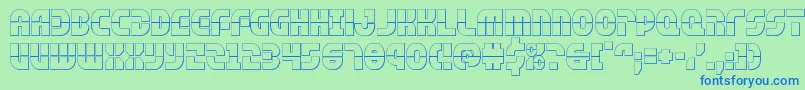 rebelcommand3d Font – Blue Fonts on Green Background