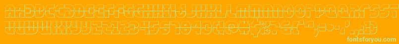Шрифт rebelcommand3d – зелёные шрифты на оранжевом фоне