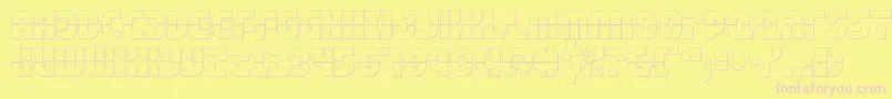 rebelcommand3d Font – Pink Fonts on Yellow Background