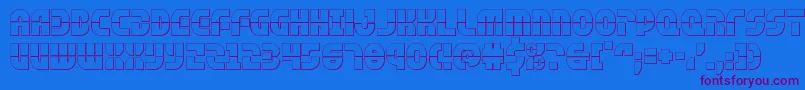 rebelcommand3d Font – Purple Fonts on Blue Background