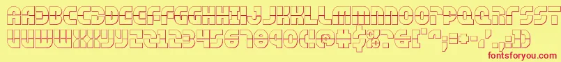 rebelcommand3d Font – Red Fonts on Yellow Background