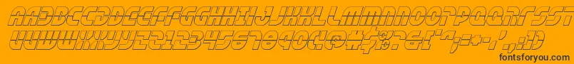 rebelcommand3dital-Schriftart – Schwarze Schriften auf orangefarbenem Hintergrund