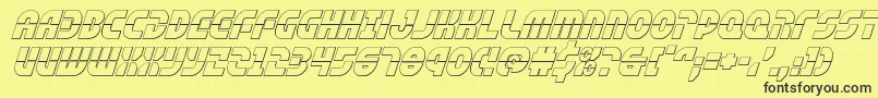 rebelcommand3dital Font – Black Fonts on Yellow Background