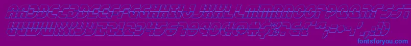 rebelcommand3dital Font – Blue Fonts on Purple Background