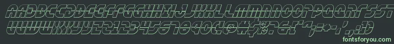 rebelcommand3dital Font – Green Fonts on Black Background