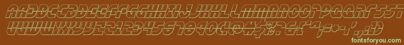 rebelcommand3dital Font – Green Fonts on Brown Background