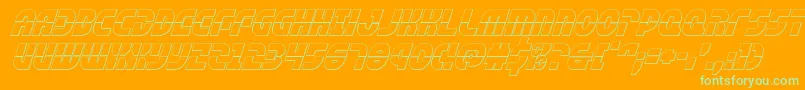 rebelcommand3dital Font – Green Fonts on Orange Background