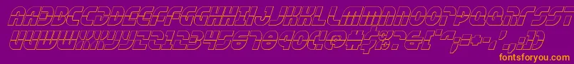 rebelcommand3dital Font – Orange Fonts on Purple Background