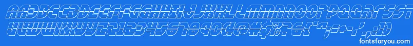 rebelcommand3dital Font – White Fonts on Blue Background