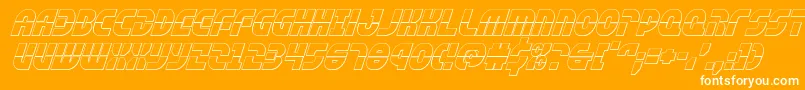 rebelcommand3dital Font – White Fonts on Orange Background