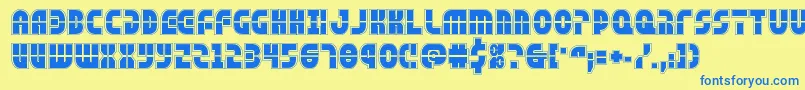 rebelcommandacad Font – Blue Fonts on Yellow Background