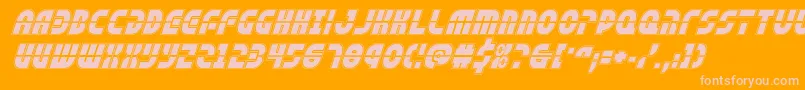 rebelcommandacadital-Schriftart – Rosa Schriften auf orangefarbenem Hintergrund