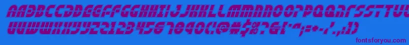 rebelcommandacadital Font – Purple Fonts on Blue Background