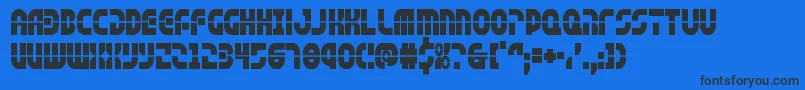 rebelcommandcond Font – Black Fonts on Blue Background