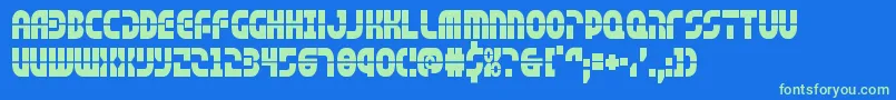 rebelcommandcond Font – Green Fonts on Blue Background