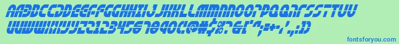 Шрифт rebelcommandcondital – синие шрифты на зелёном фоне