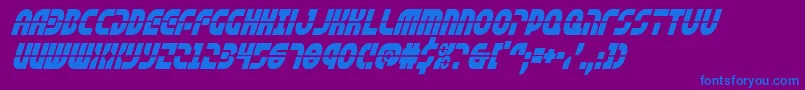 フォントrebelcommandcondital – 紫色の背景に青い文字