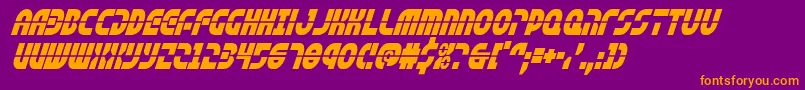 rebelcommandcondital Font – Orange Fonts on Purple Background