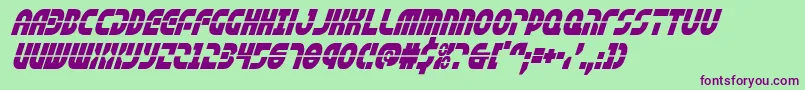 rebelcommandcondital Font – Purple Fonts on Green Background