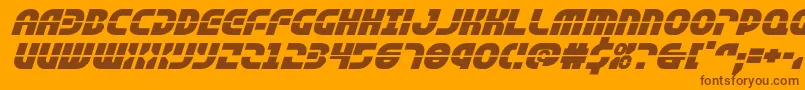 Fonte rebelcommandexpandital – fontes marrons em um fundo laranja