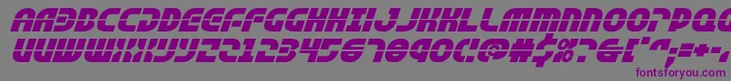 Fonte rebelcommandexpandital – fontes roxas em um fundo cinza