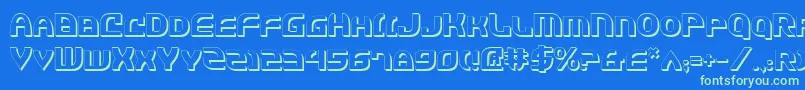 Jannv2s Font – Green Fonts on Blue Background