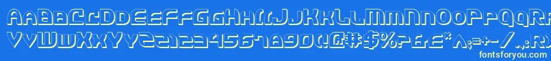 Jannv2s Font – Yellow Fonts on Blue Background