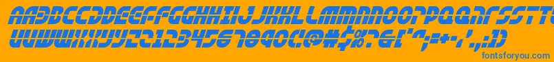 rebelcommandital Font – Blue Fonts on Orange Background