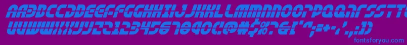 rebelcommandital Font – Blue Fonts on Purple Background