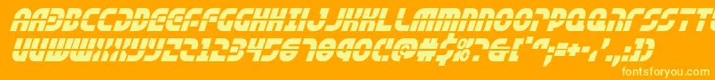 rebelcommandital Font – Yellow Fonts on Orange Background