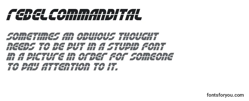 Review of the Rebelcommandital (138320) Font