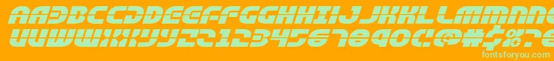 rebelcommandxtraexpandital Font – Green Fonts on Orange Background