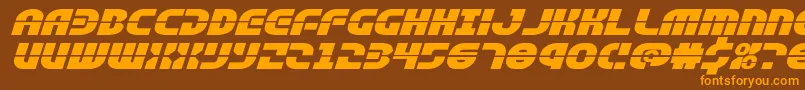 rebelcommandxtraexpandital Font – Orange Fonts on Brown Background