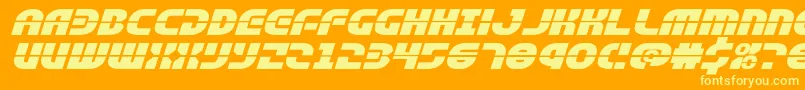 rebelcommandxtraexpandital Font – Yellow Fonts on Orange Background