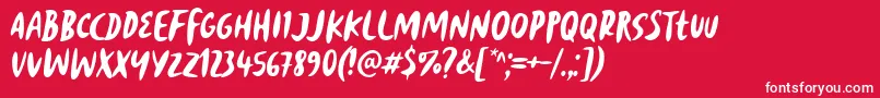 Czcionka Reborn Revolt Font by 7NTypes – białe czcionki na czerwonym tle