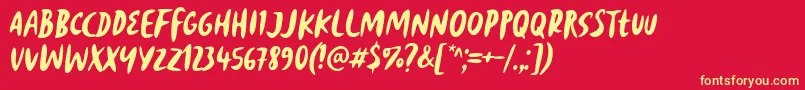 Czcionka Reborn Revolt Font by 7NTypes – żółte czcionki na czerwonym tle