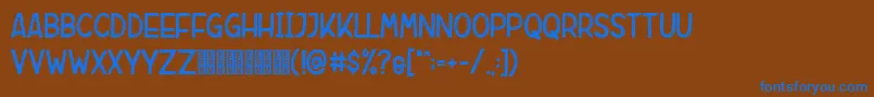 Шрифт Rebrush Demo – синие шрифты на коричневом фоне