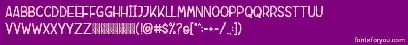 フォントRebrush Demo – 紫の背景にピンクのフォント
