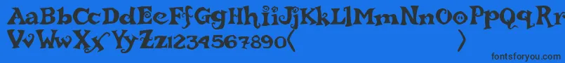rebucked Font – Black Fonts on Blue Background