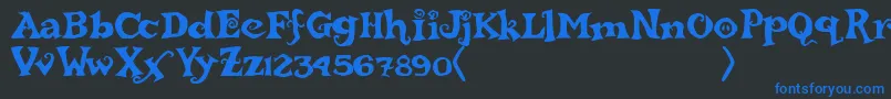 rebucked Font – Blue Fonts on Black Background
