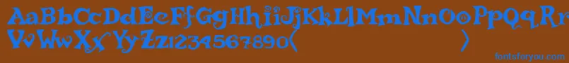 フォントrebucked – 茶色の背景に青い文字