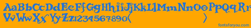 rebucked Font – Blue Fonts on Orange Background