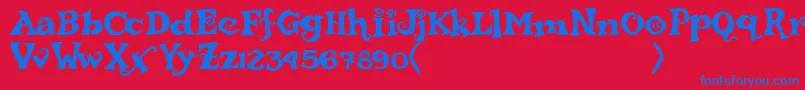 rebucked Font – Blue Fonts on Red Background
