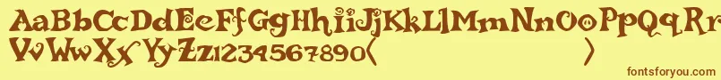 rebucked Font – Brown Fonts on Yellow Background